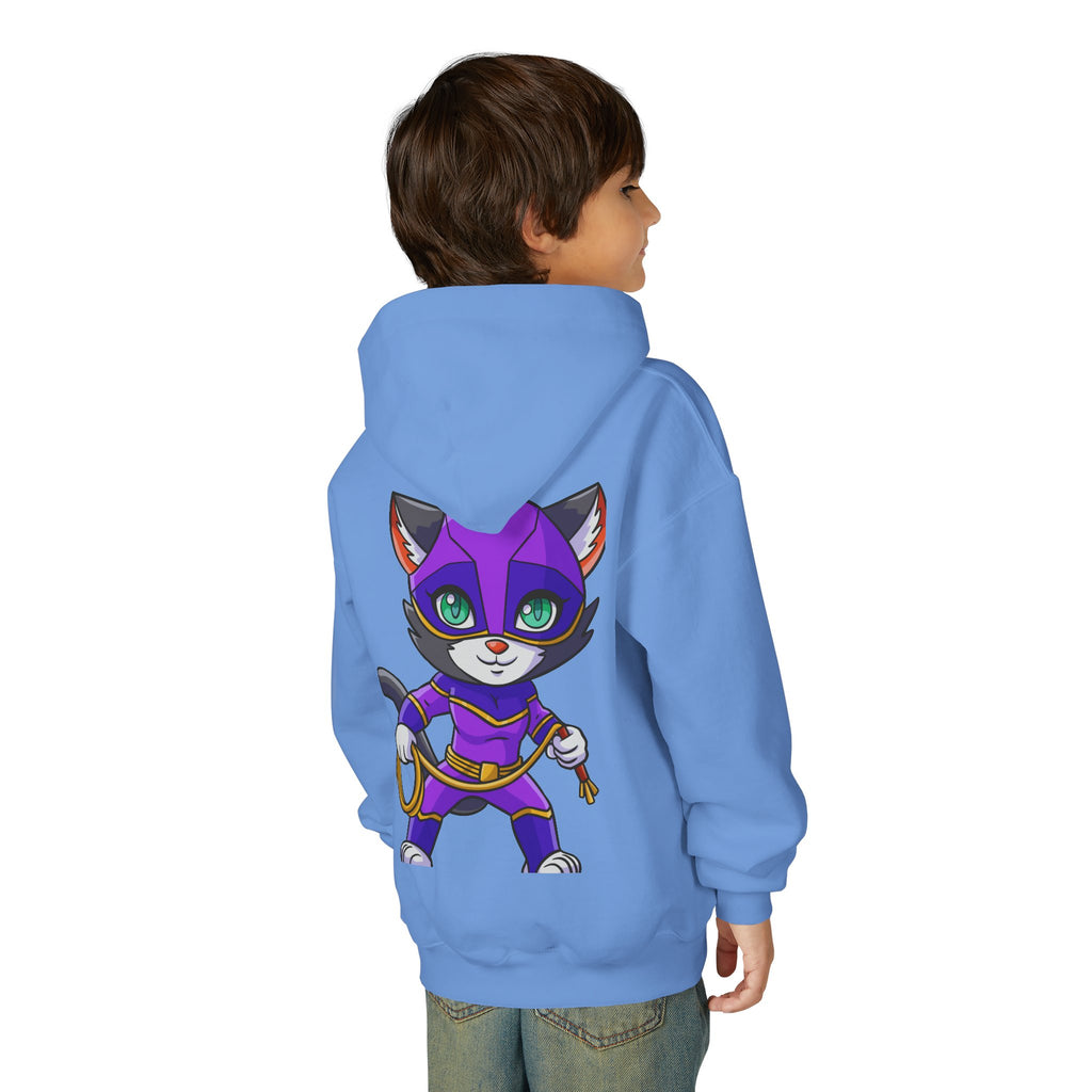 Kid's Game Time Hoodie with Cat Hero Design