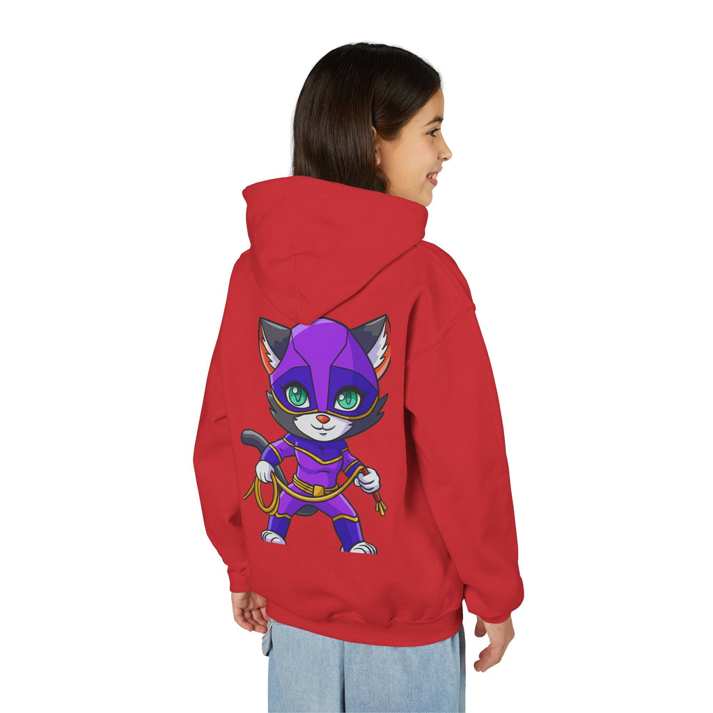 Kid's Game Time Hoodie with Cat Hero Design