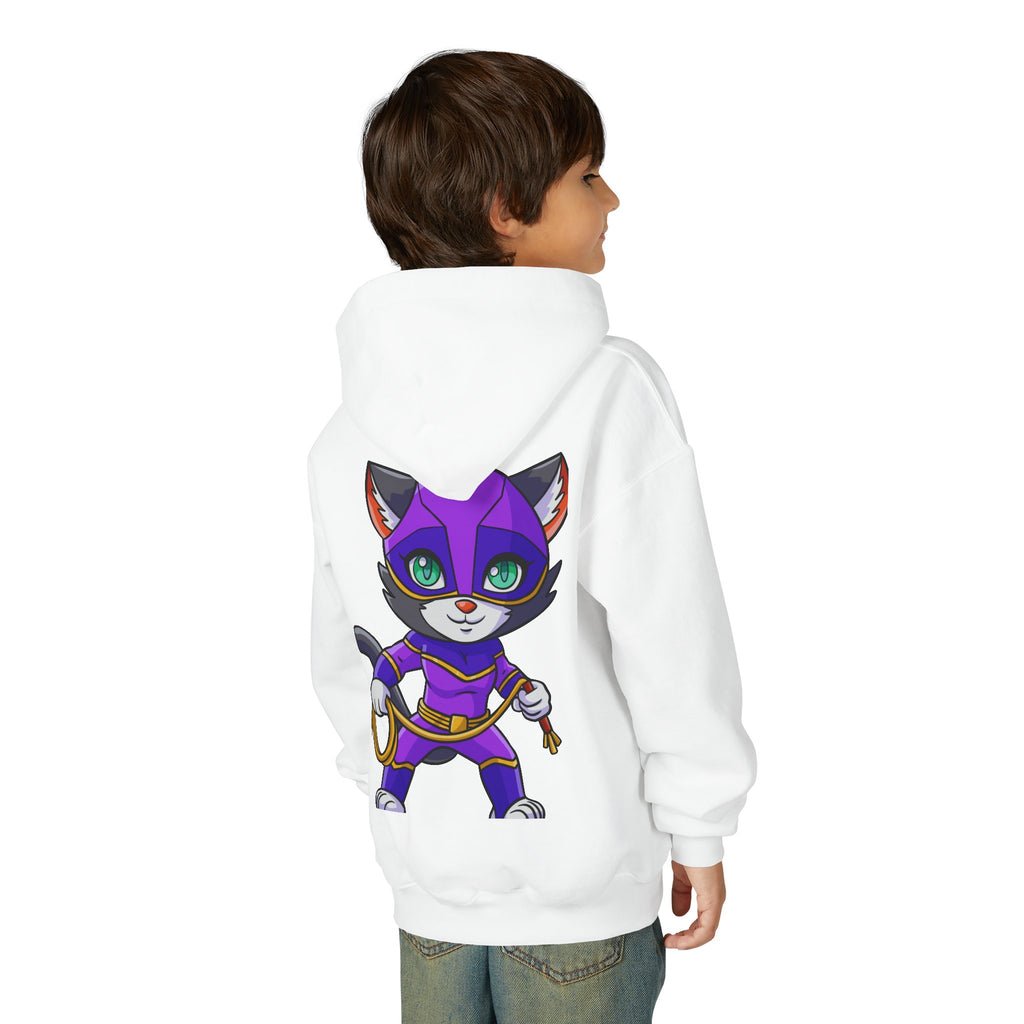 Kid's Game Time Hoodie with Cat Hero Design