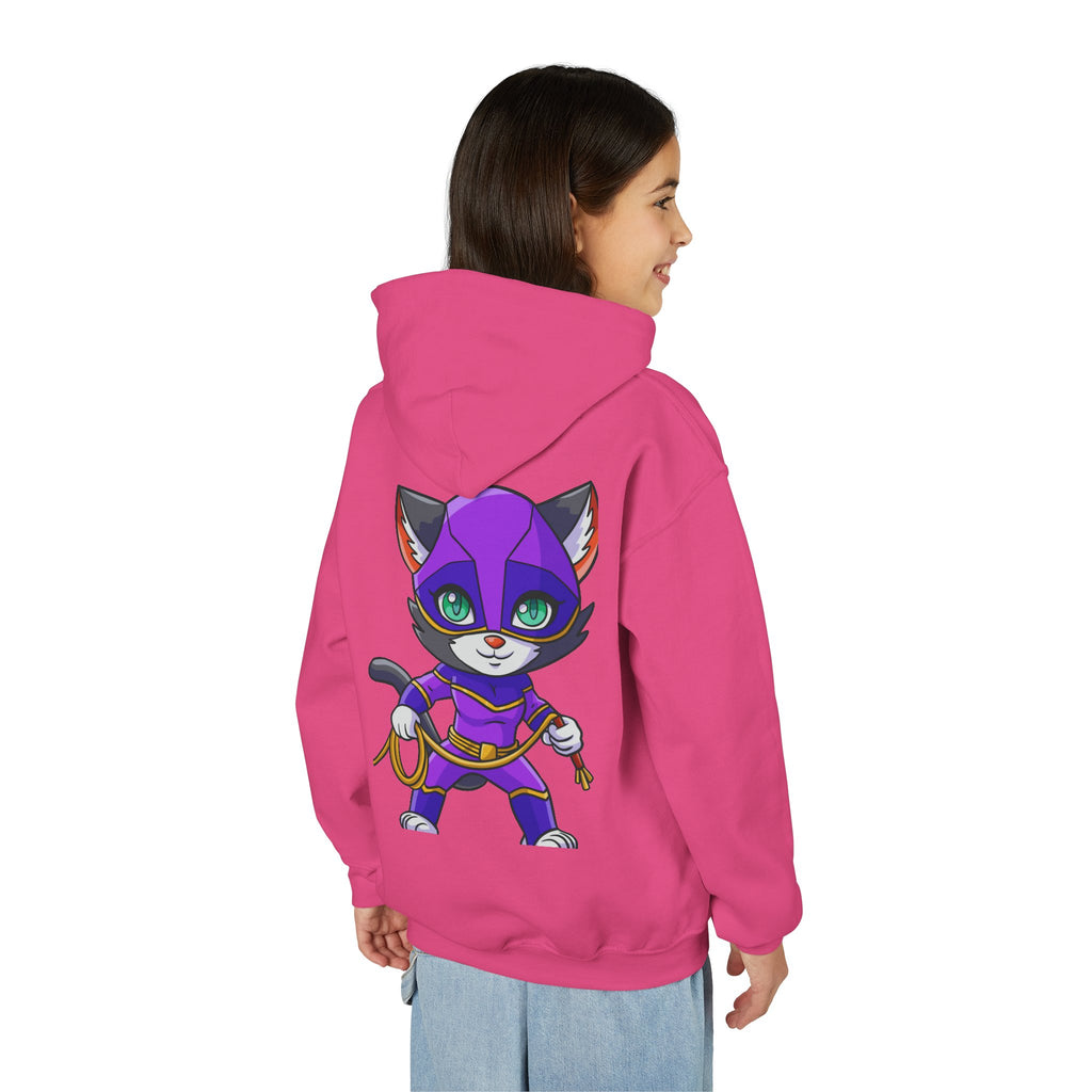 Kid's Game Time Hoodie with Cat Hero Design