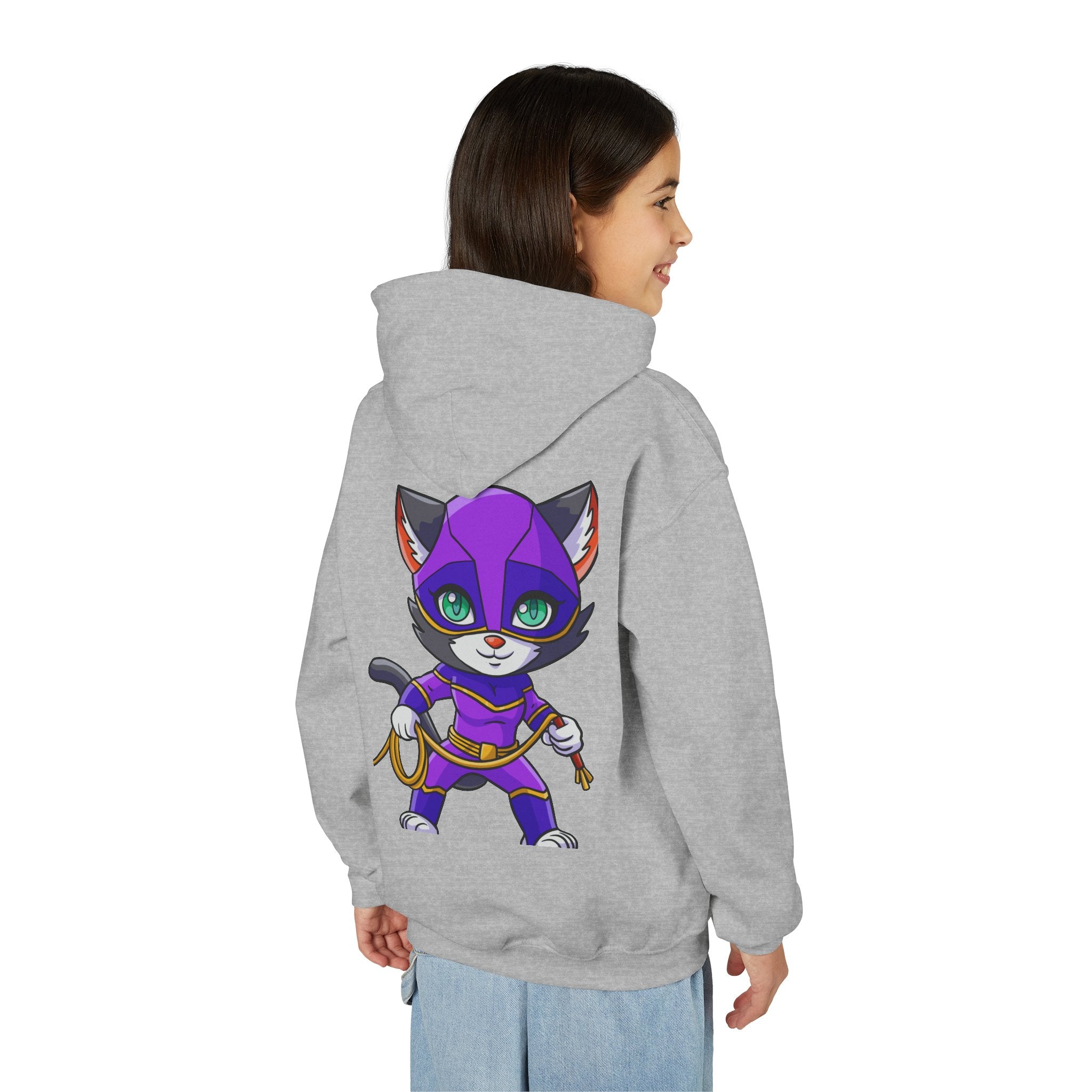 Kid's Game Time Hoodie with Cat Hero Design
