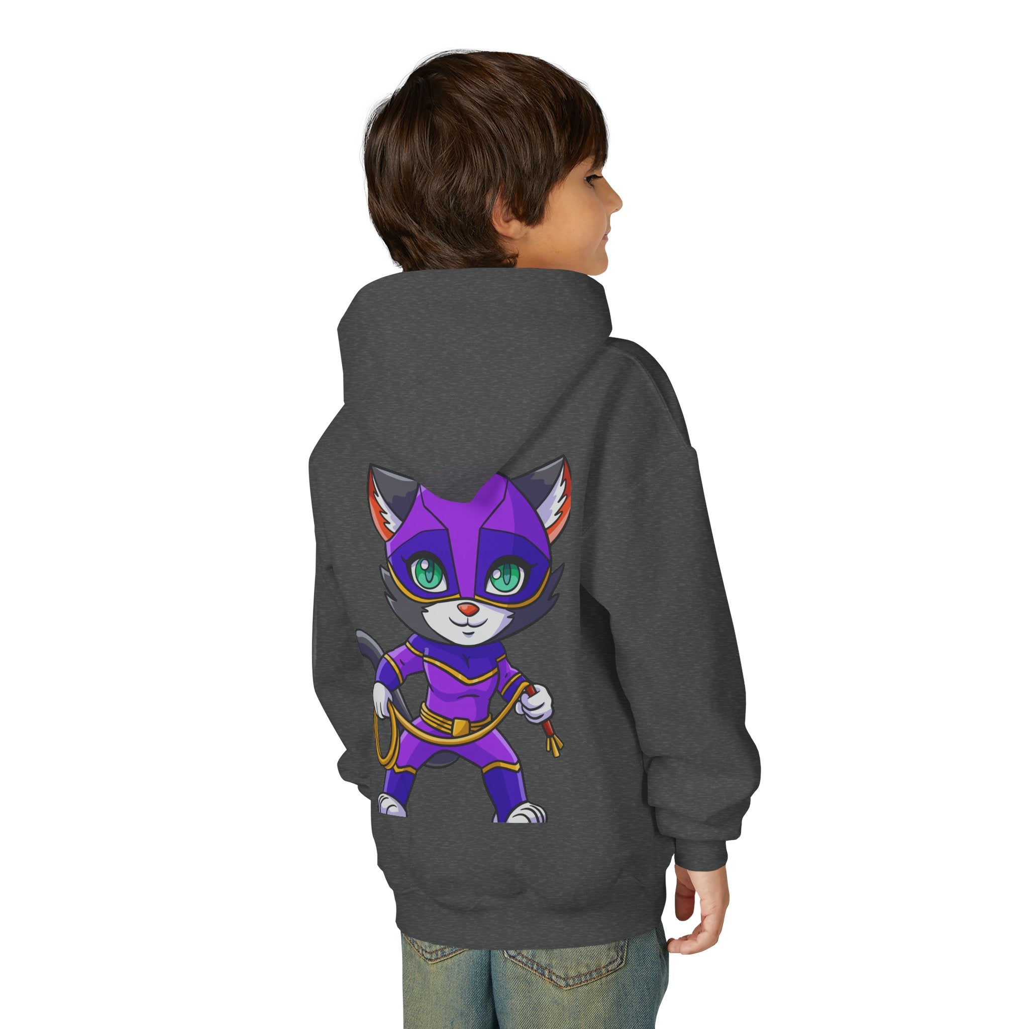 Kid's Game Time Hoodie with Cat Hero Design