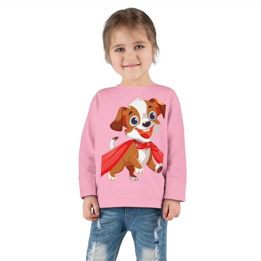 Super Cute Puppy Hero Toddler Long Sleeve Tee