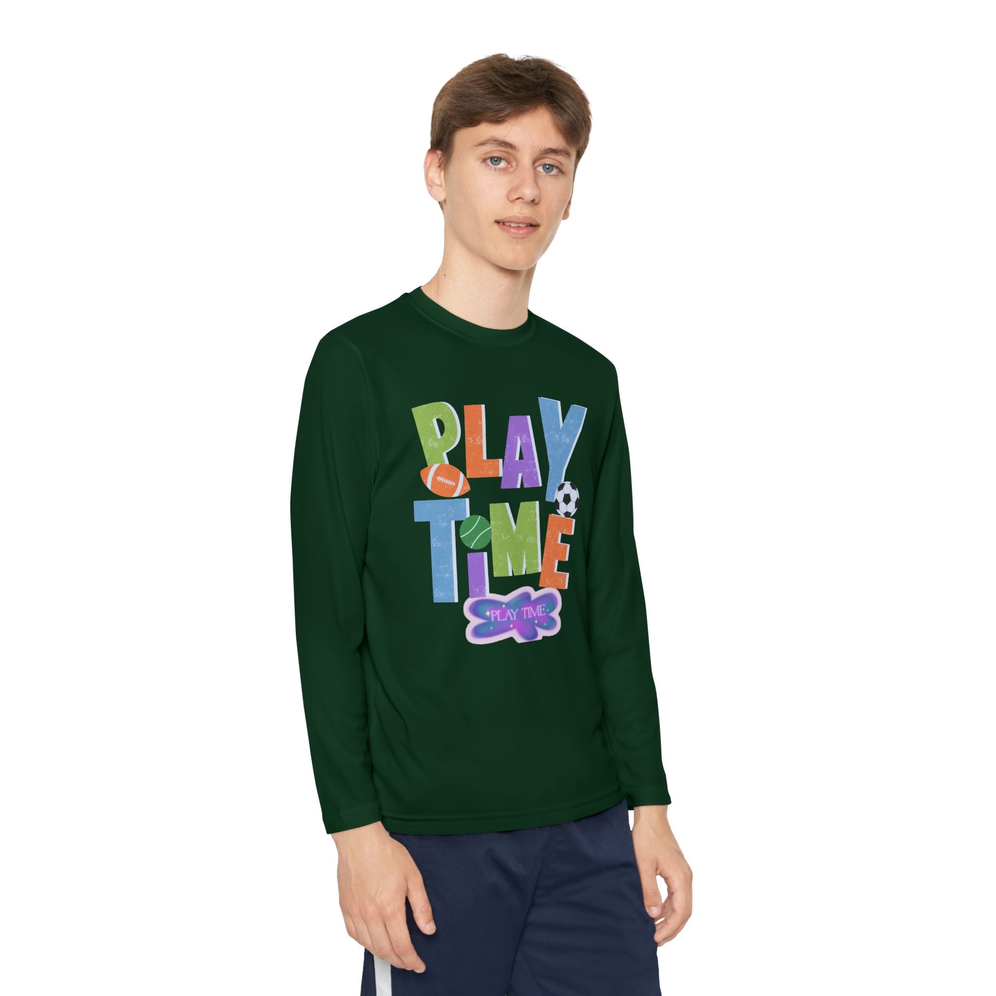 Playtime Youth Long Sleeve Tee - Fun Sports Design