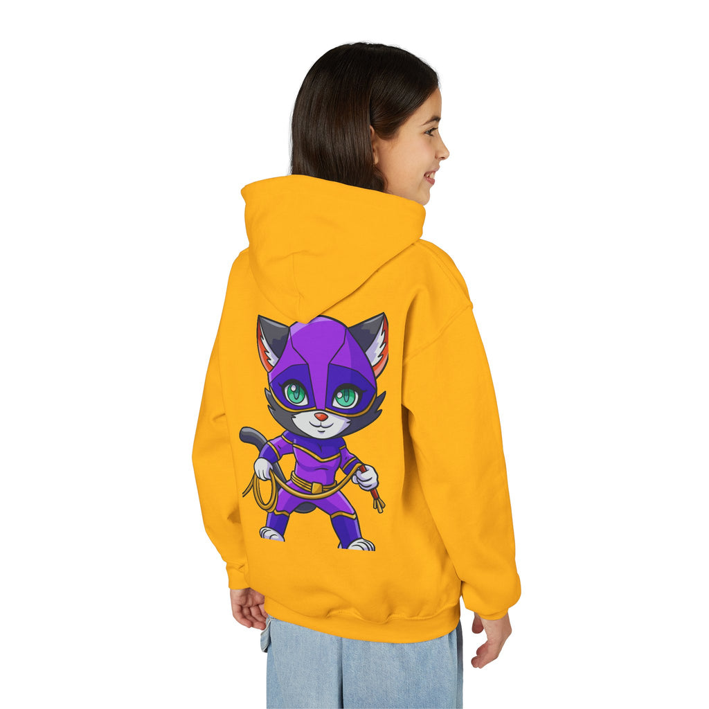Kid's Game Time Hoodie with Cat Hero Design