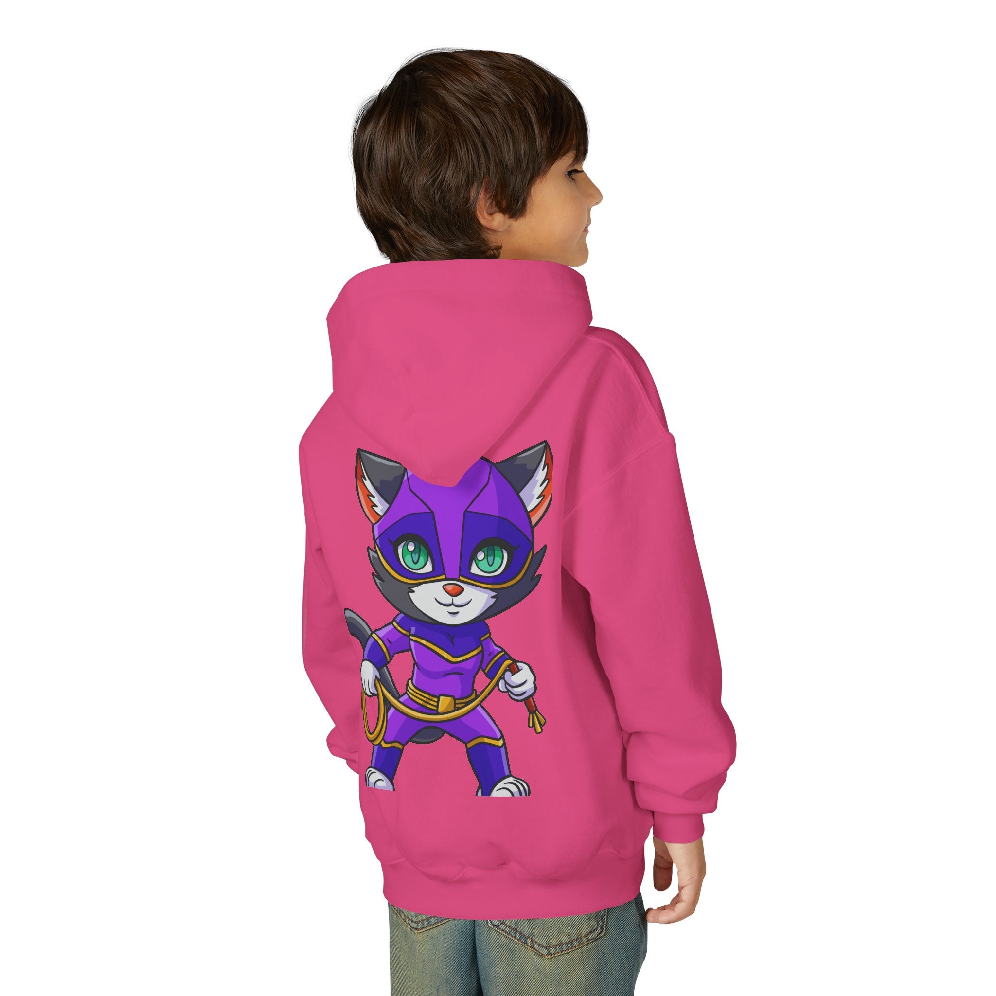 Kid's Game Time Hoodie with Cat Hero Design