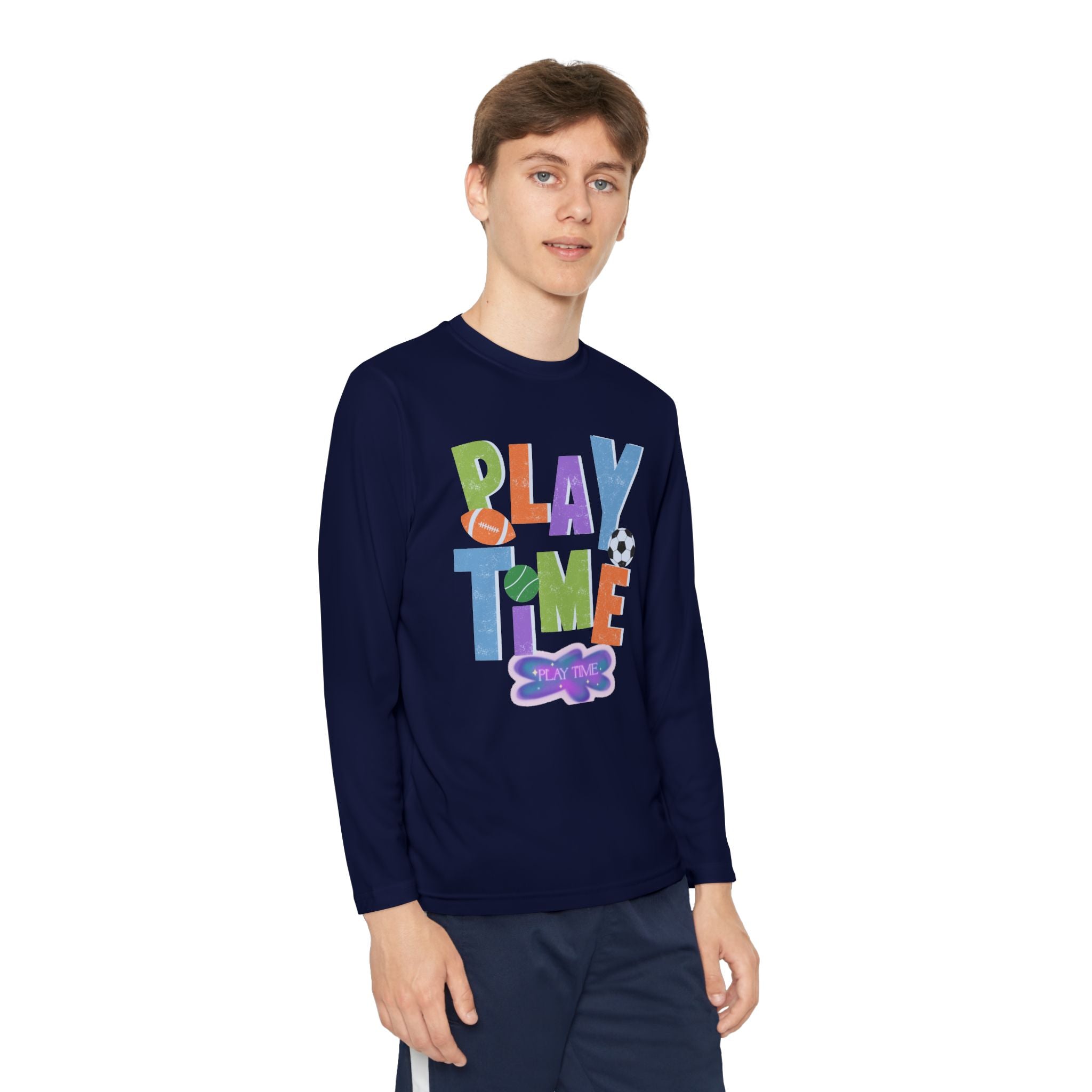Playtime Youth Long Sleeve Tee - Fun Sports Design