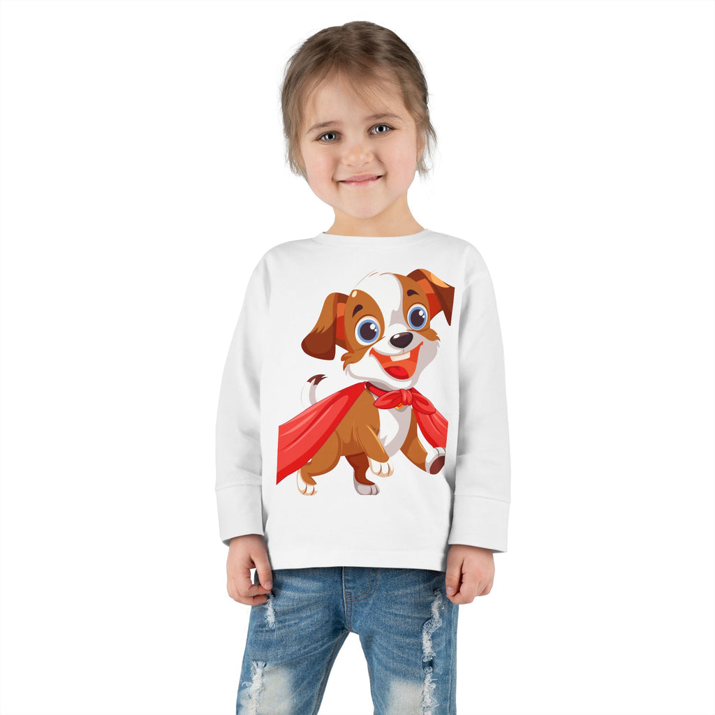 Super Cute Puppy Hero Toddler Long Sleeve Tee