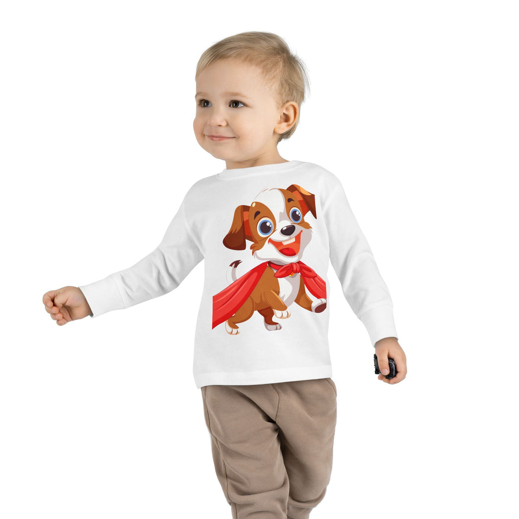 Super Cute Puppy Hero Toddler Long Sleeve Tee