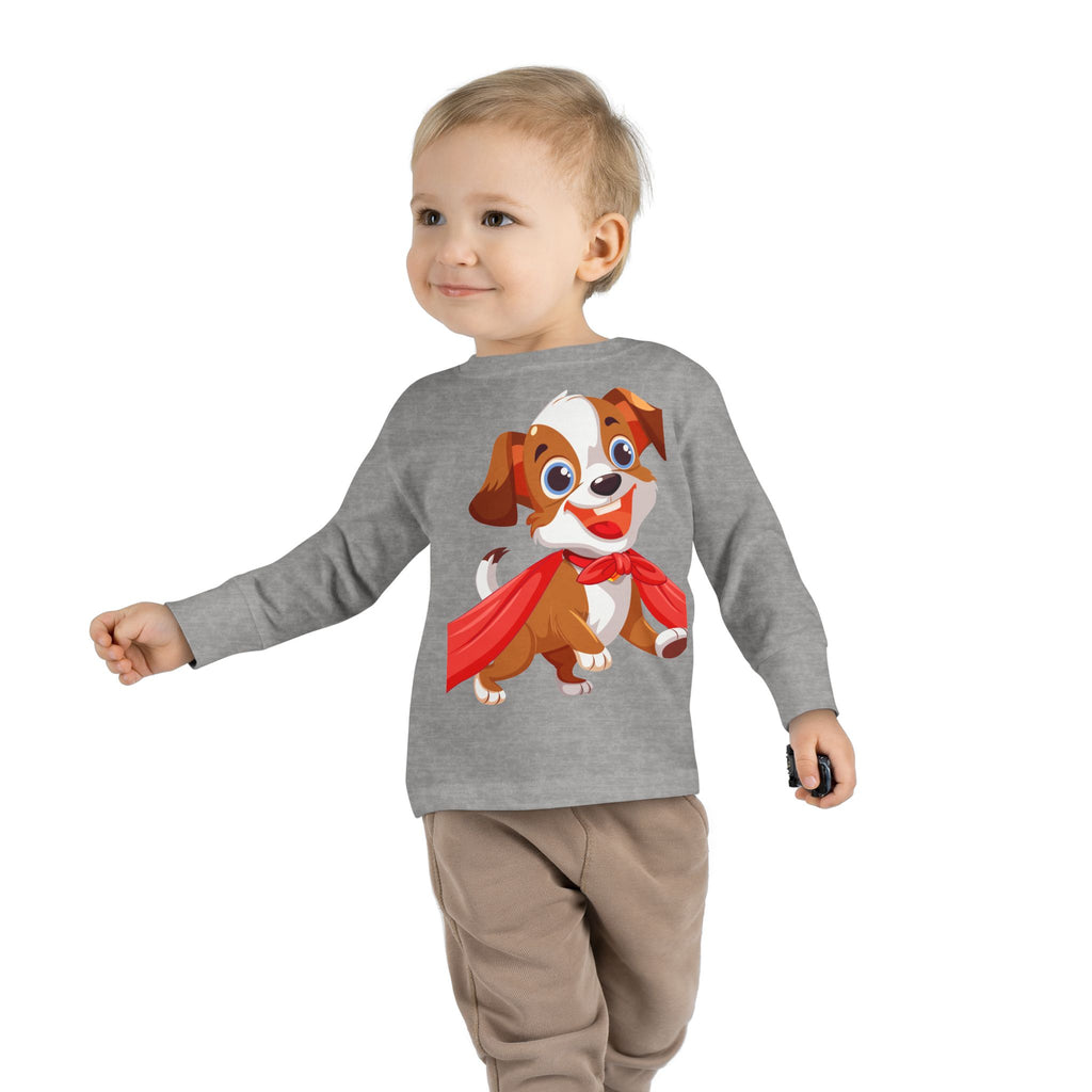 Super Cute Puppy Hero Toddler Long Sleeve Tee