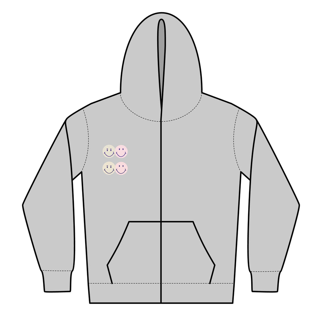 Cute Ice Cream Faces Youth Zipped Hoodie