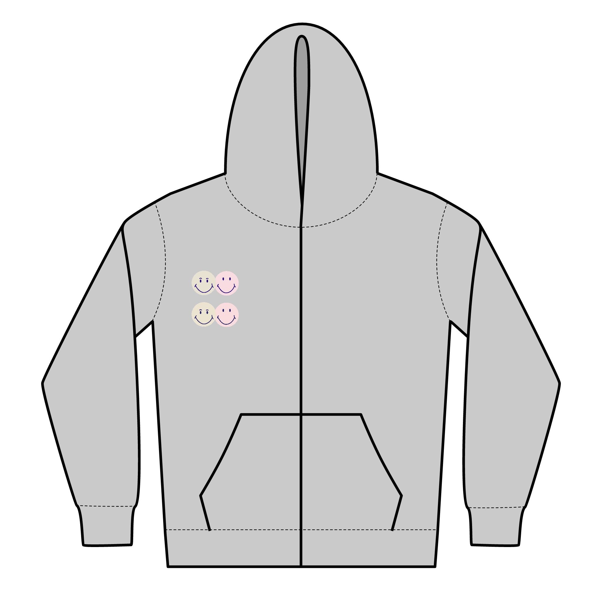 Cute Ice Cream Faces Youth Zipped Hoodie