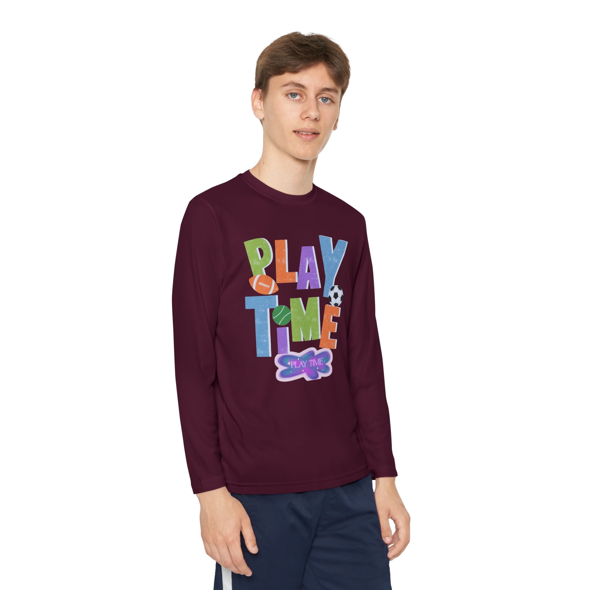 Playtime Youth Long Sleeve Tee - Fun Sports Design