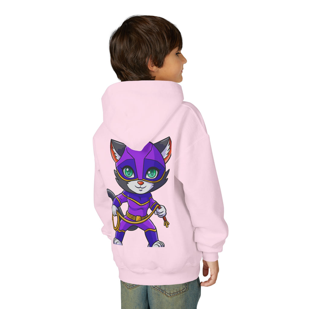 Kid's Game Time Hoodie with Cat Hero Design