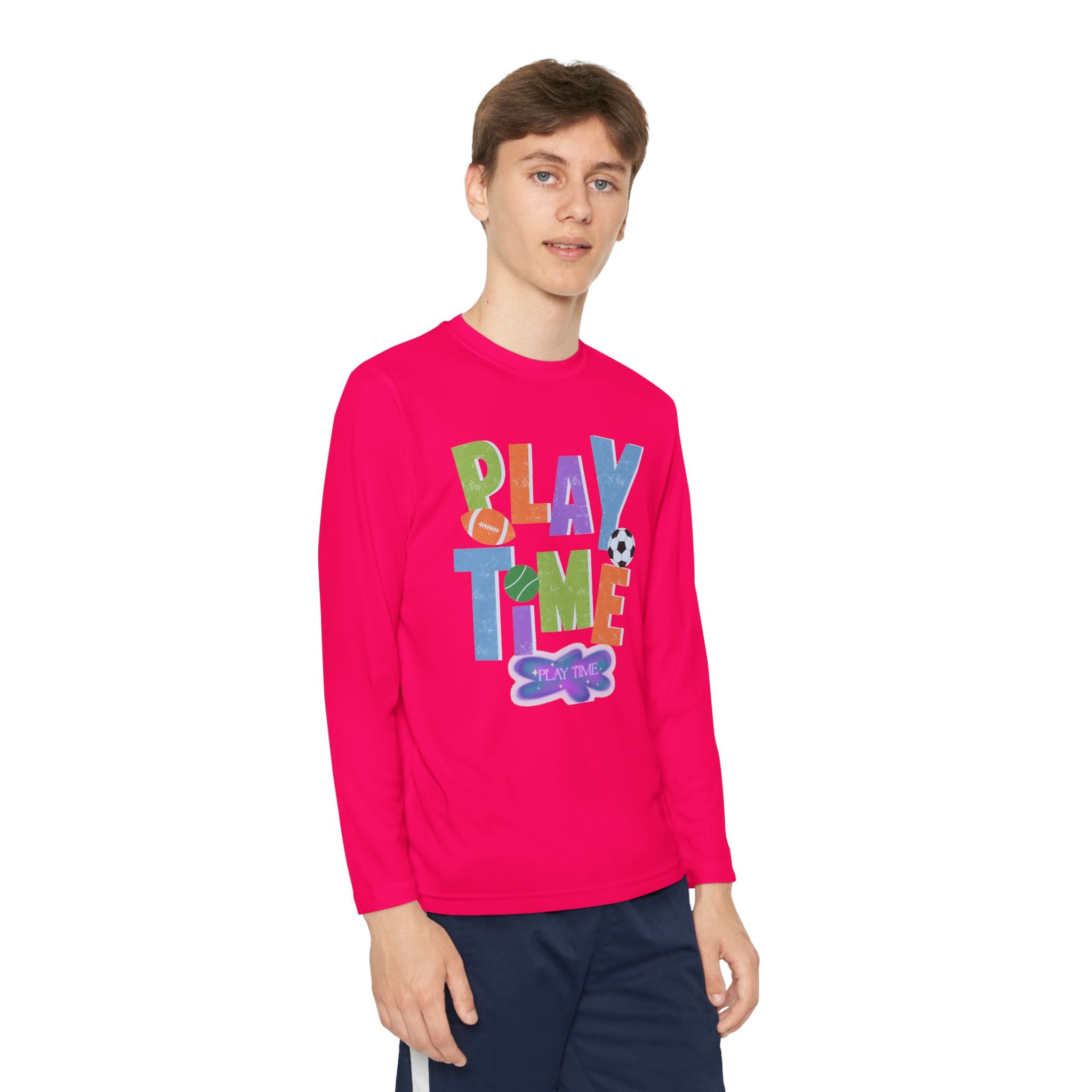 Playtime Youth Long Sleeve Tee - Fun Sports Design