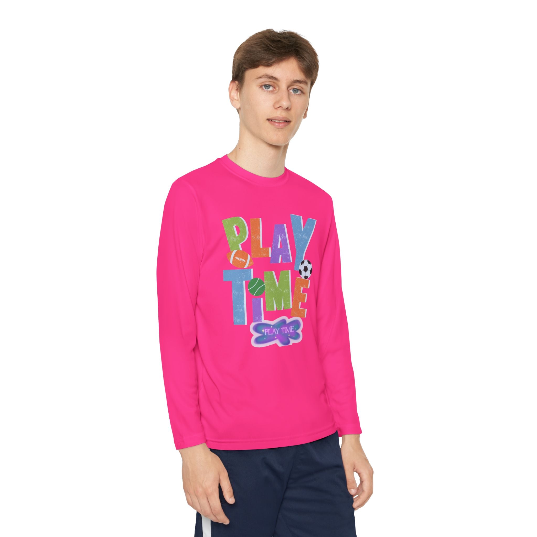 Playtime Youth Long Sleeve Tee - Fun Sports Design