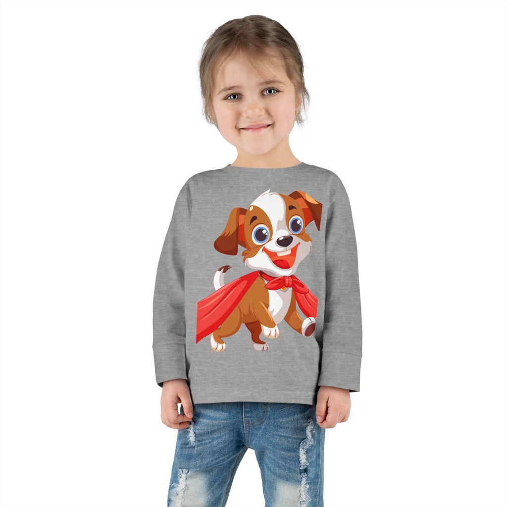 Super Cute Puppy Hero Toddler Long Sleeve Tee