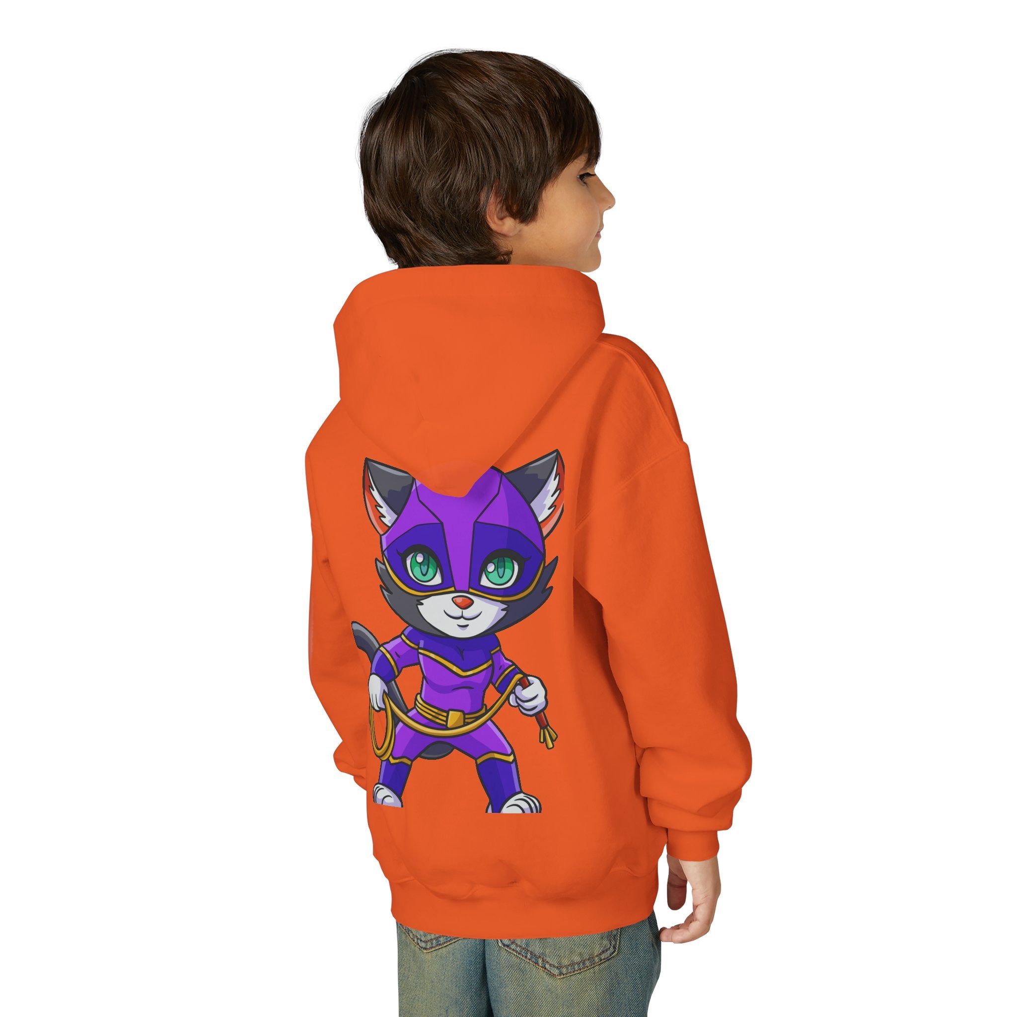 Kid's Game Time Hoodie with Cat Hero Design