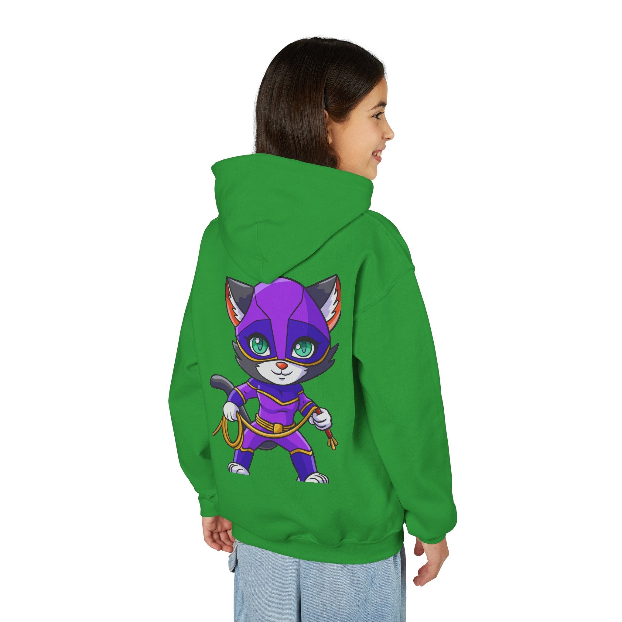 Kid's Game Time Hoodie with Cat Hero Design