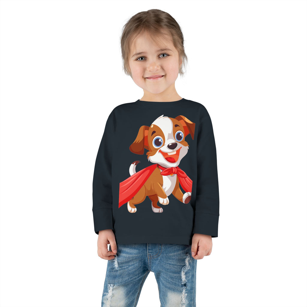 Super Cute Puppy Hero Toddler Long Sleeve Tee