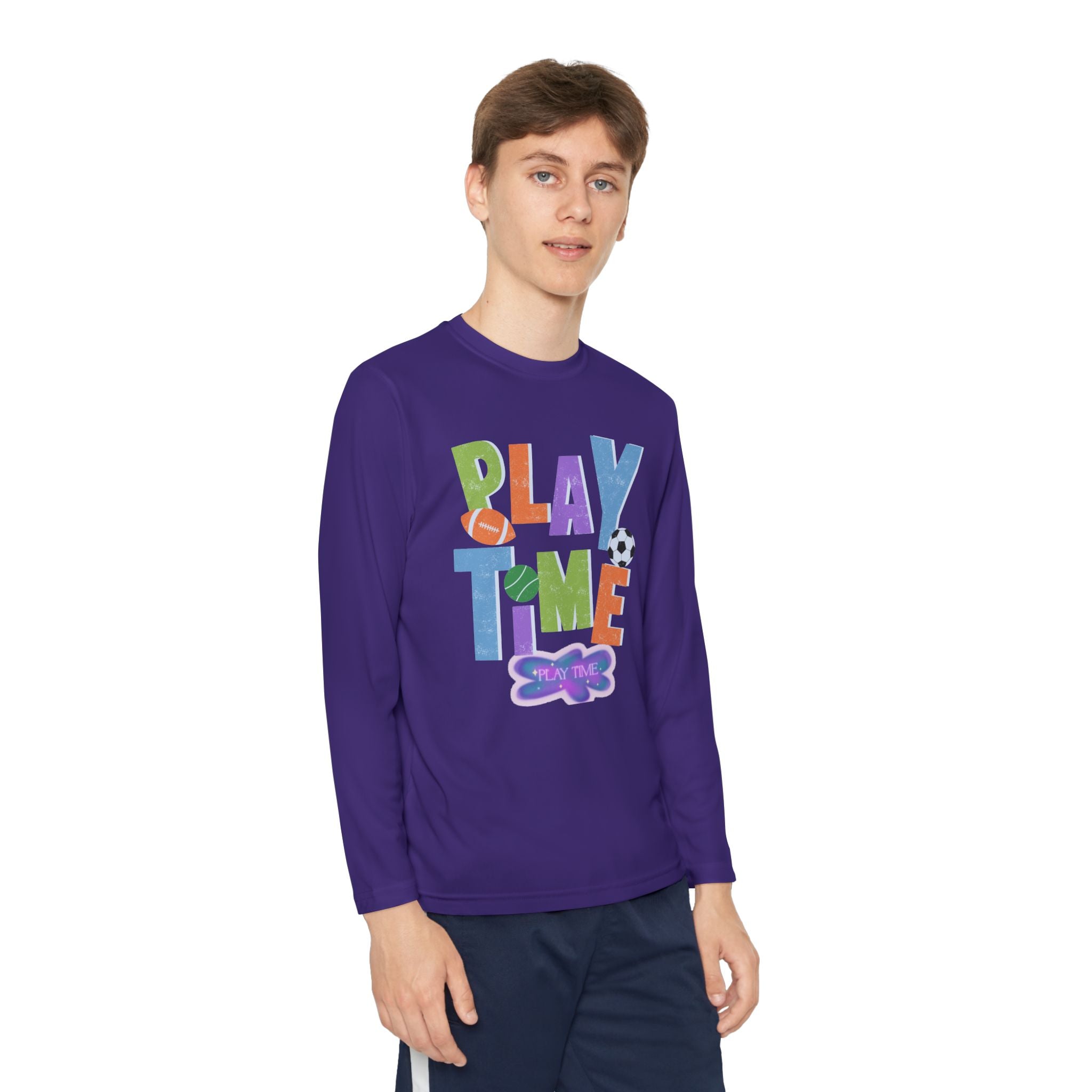 Playtime Youth Long Sleeve Tee - Fun Sports Design
