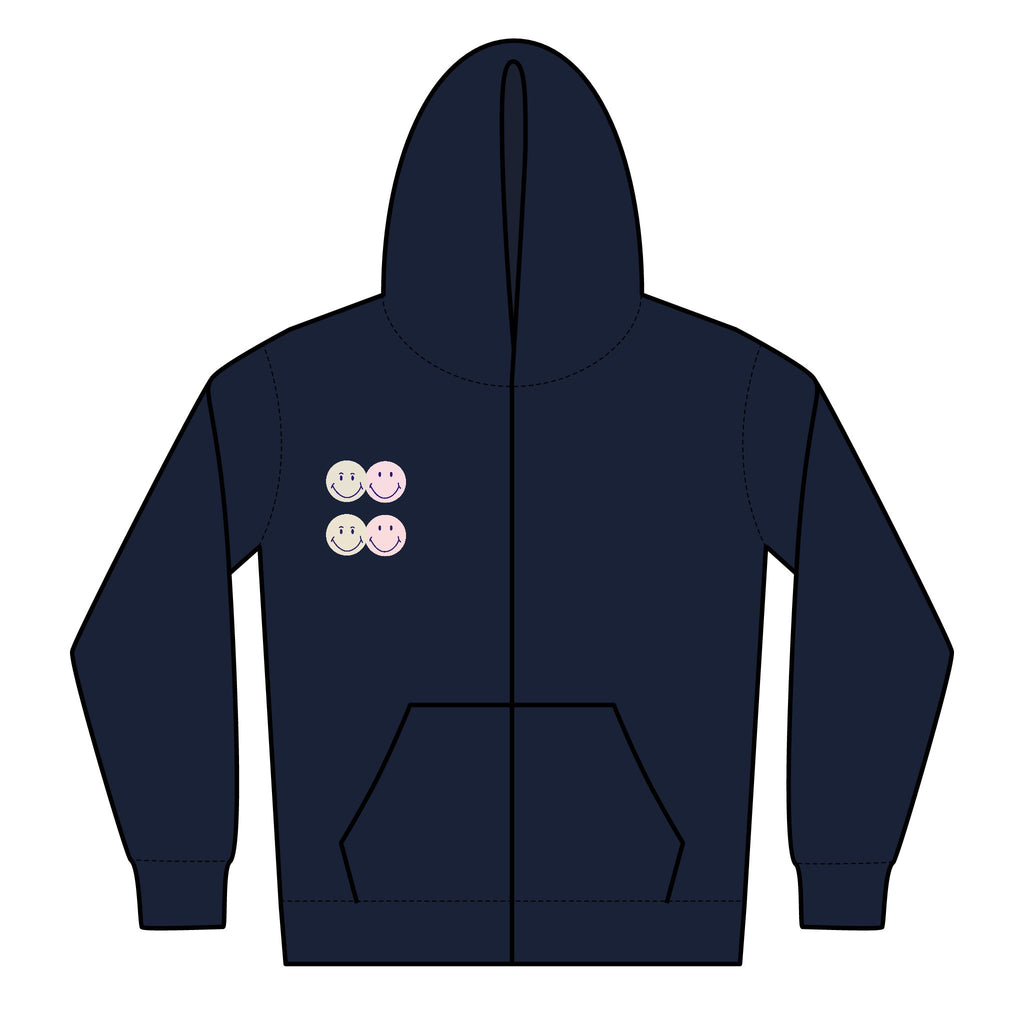 Cute Ice Cream Faces Youth Zipped Hoodie