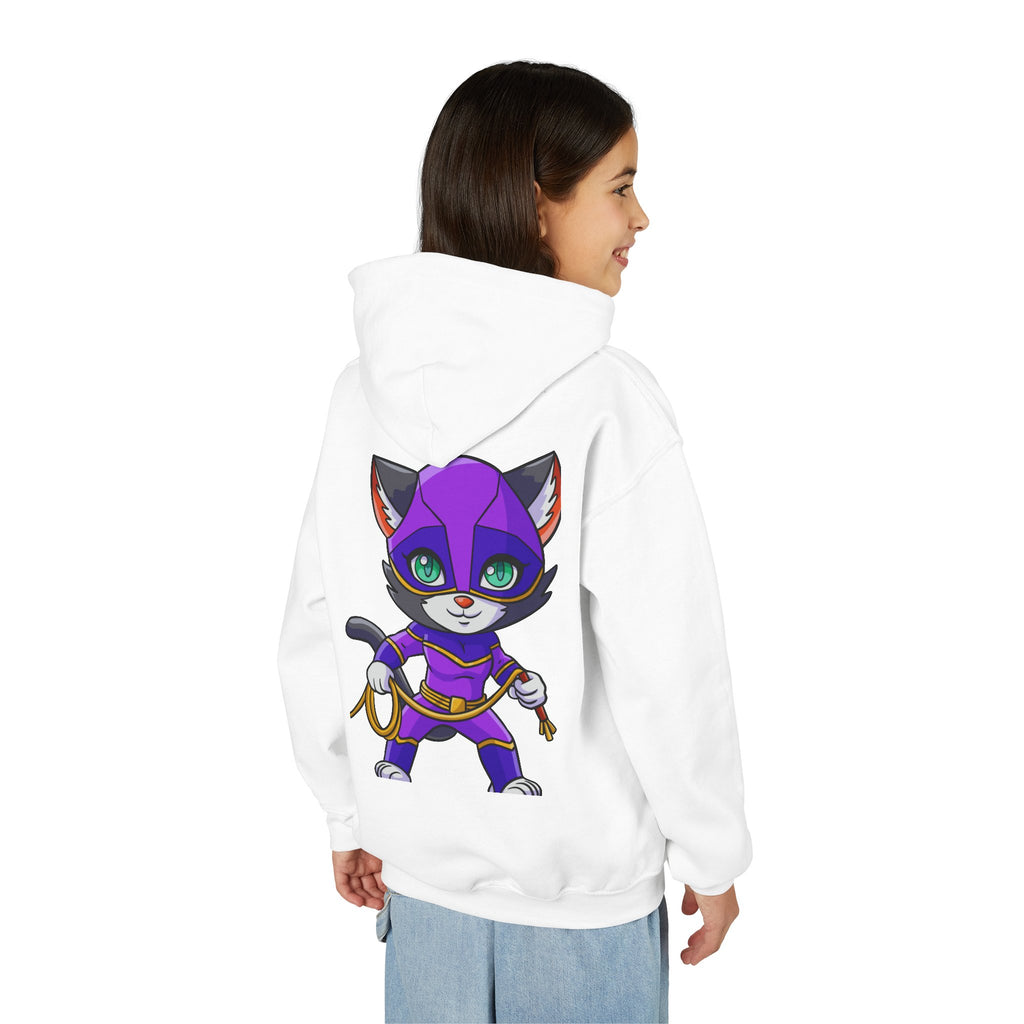 Kid's Game Time Hoodie with Cat Hero Design