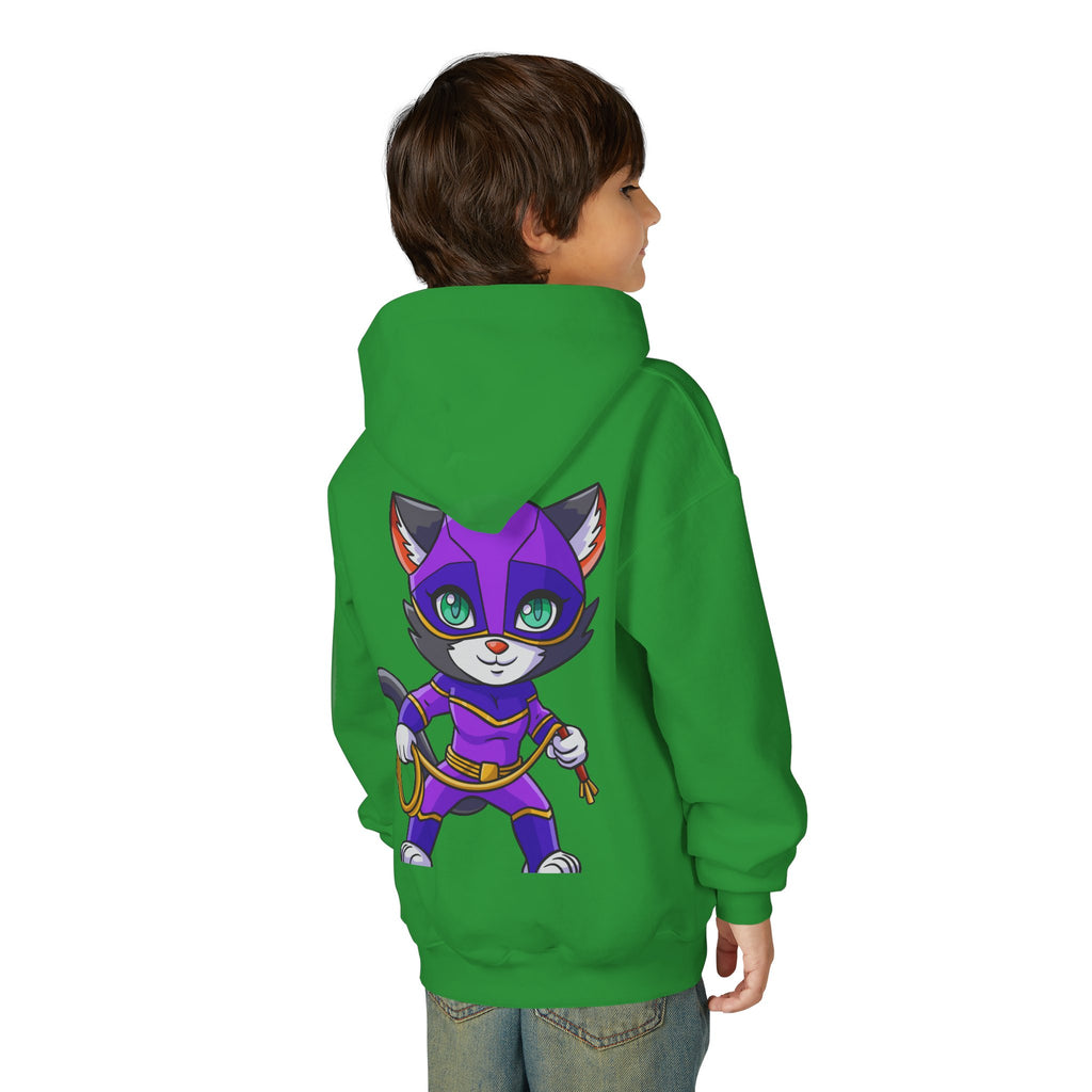 Kid's Game Time Hoodie with Cat Hero Design
