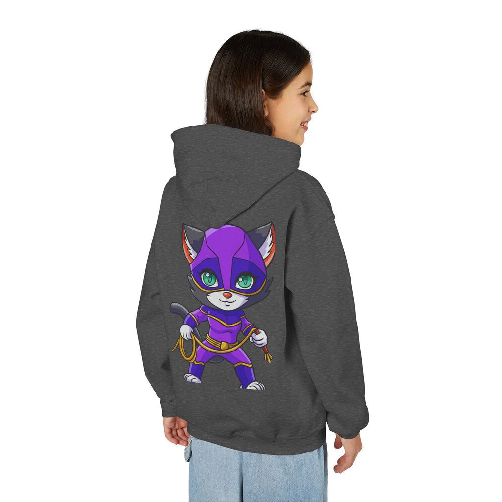 Kid's Game Time Hoodie with Cat Hero Design
