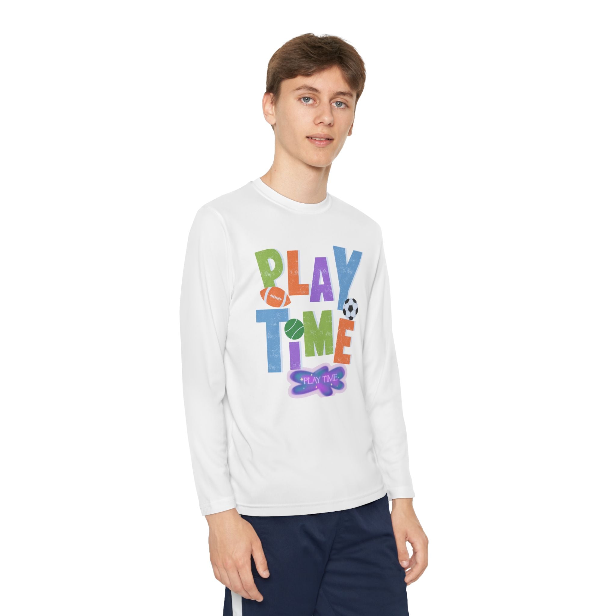 Playtime Youth Long Sleeve Tee - Fun Sports Design