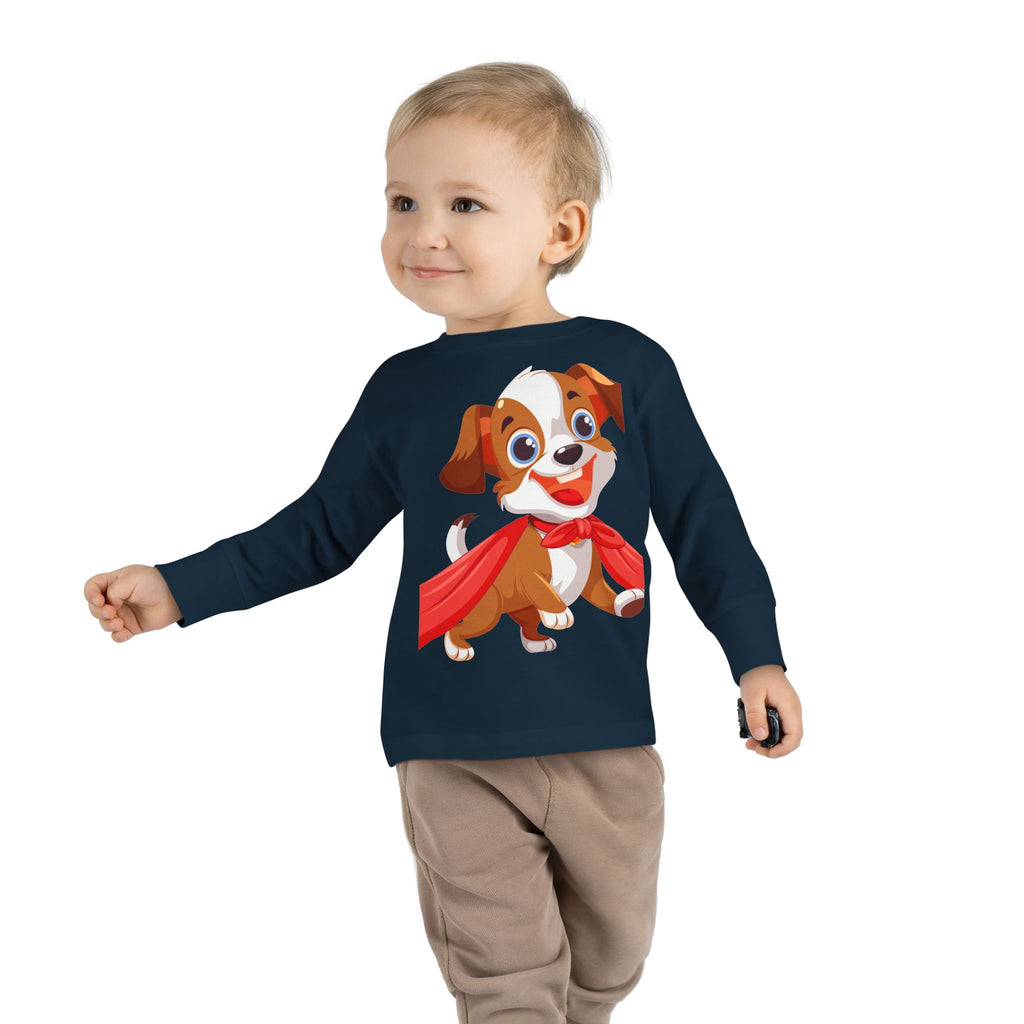 Super Cute Puppy Hero Toddler Long Sleeve Tee