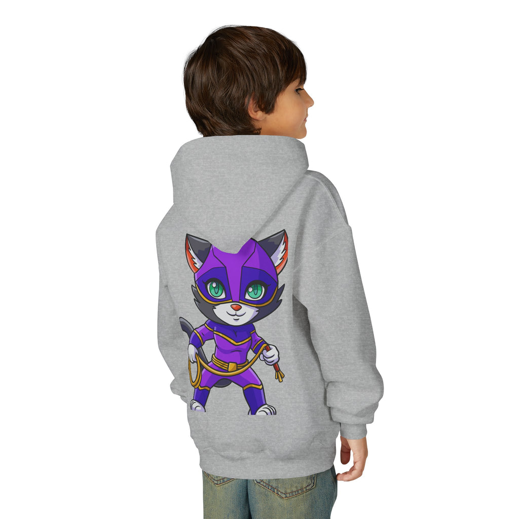 Kid's Game Time Hoodie with Cat Hero Design