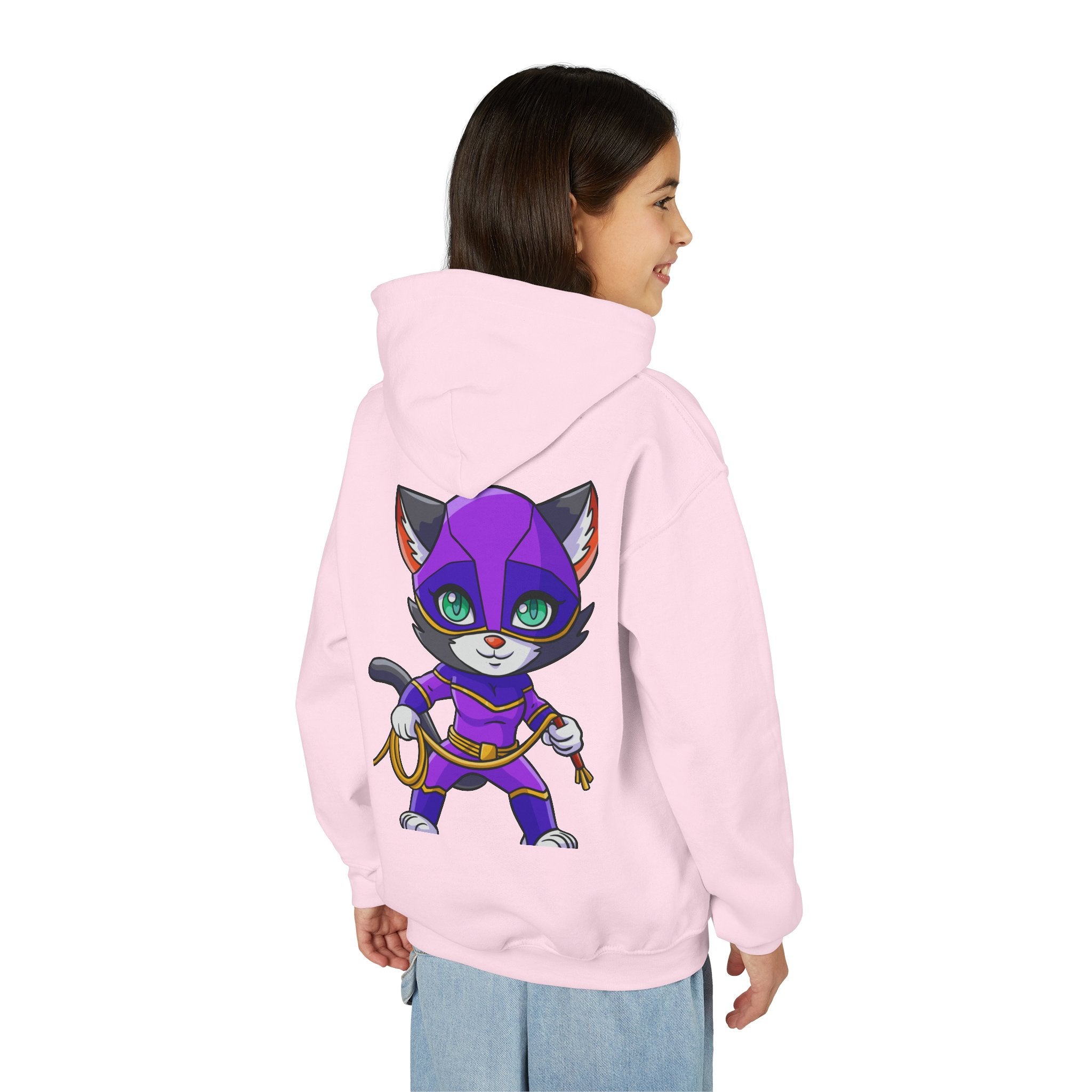 Kid's Game Time Hoodie with Cat Hero Design