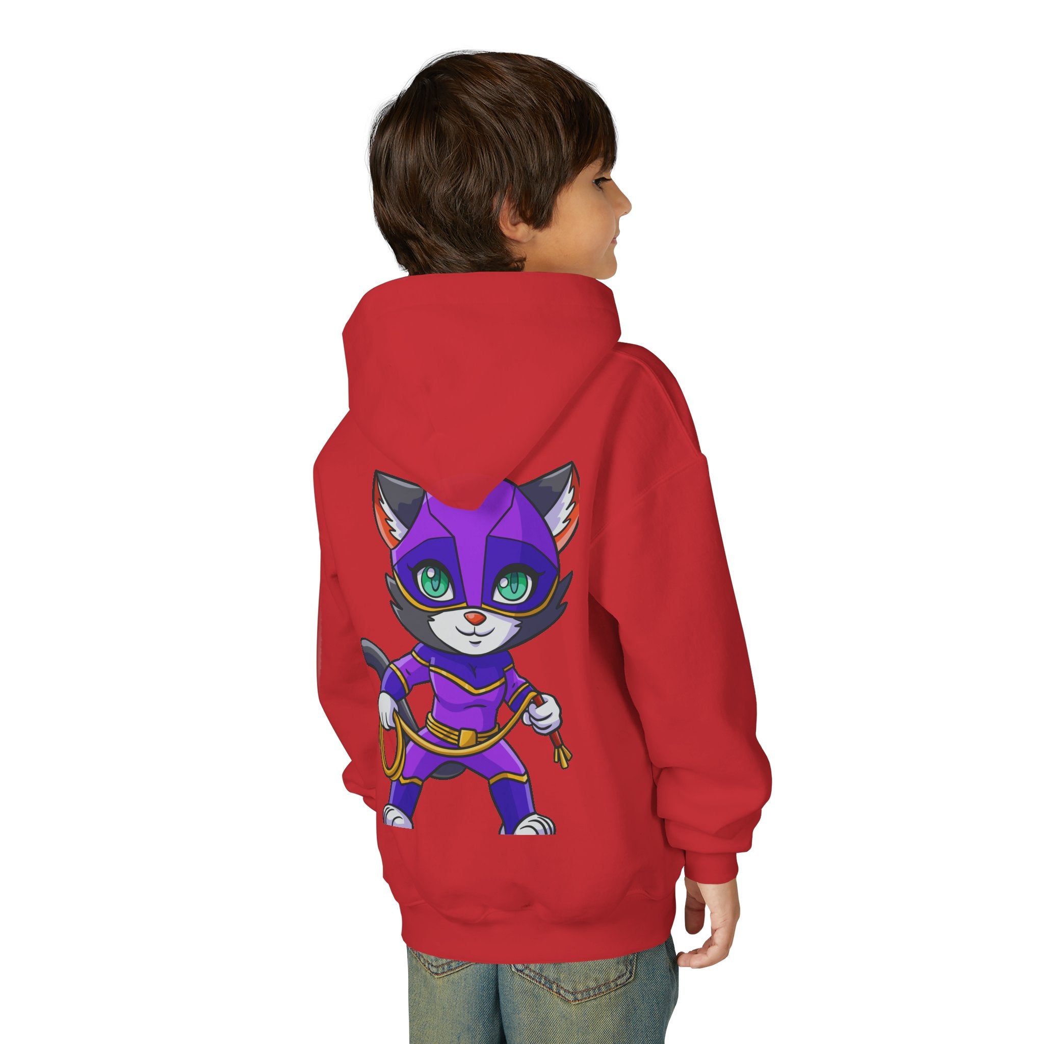 Kid's Game Time Hoodie with Cat Hero Design