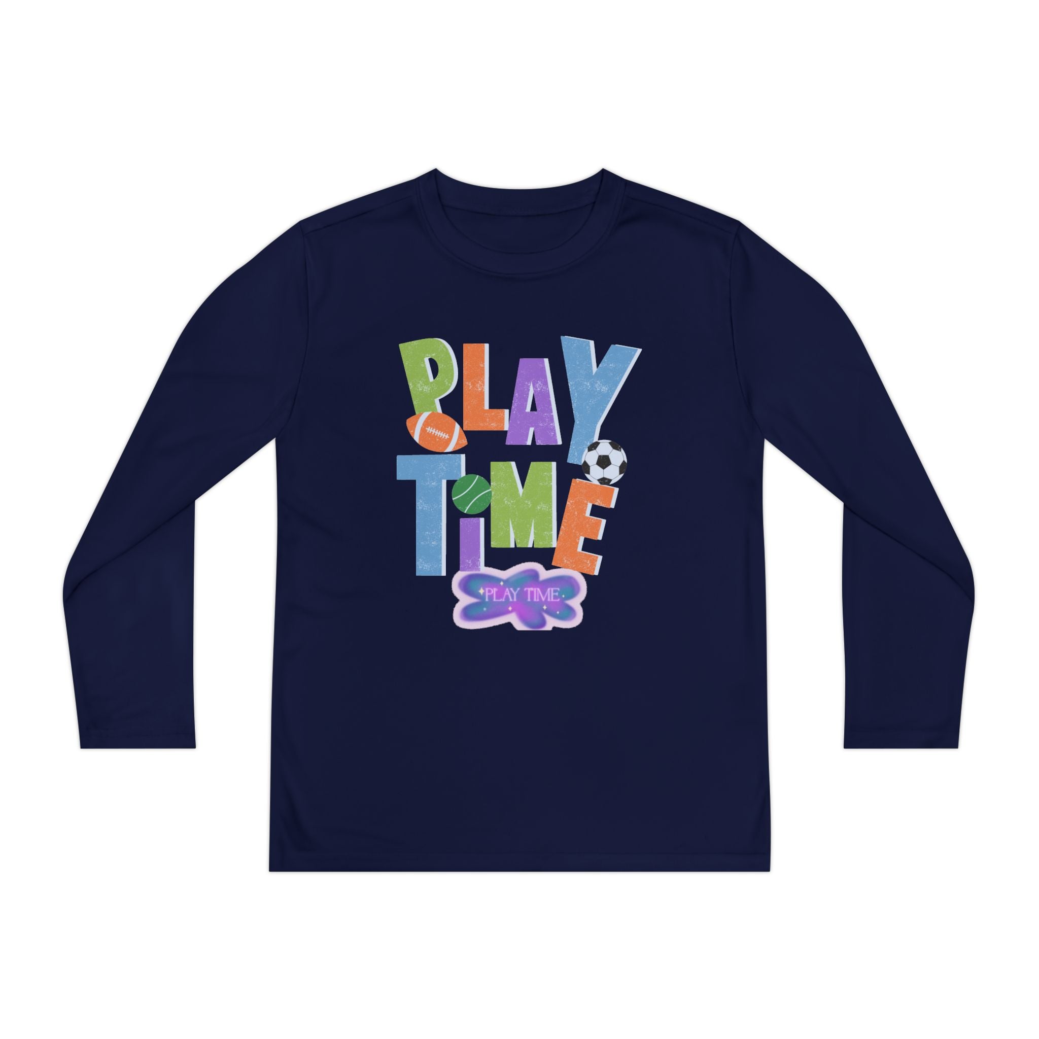 Playtime Youth Long Sleeve Tee - Fun Sports Design
