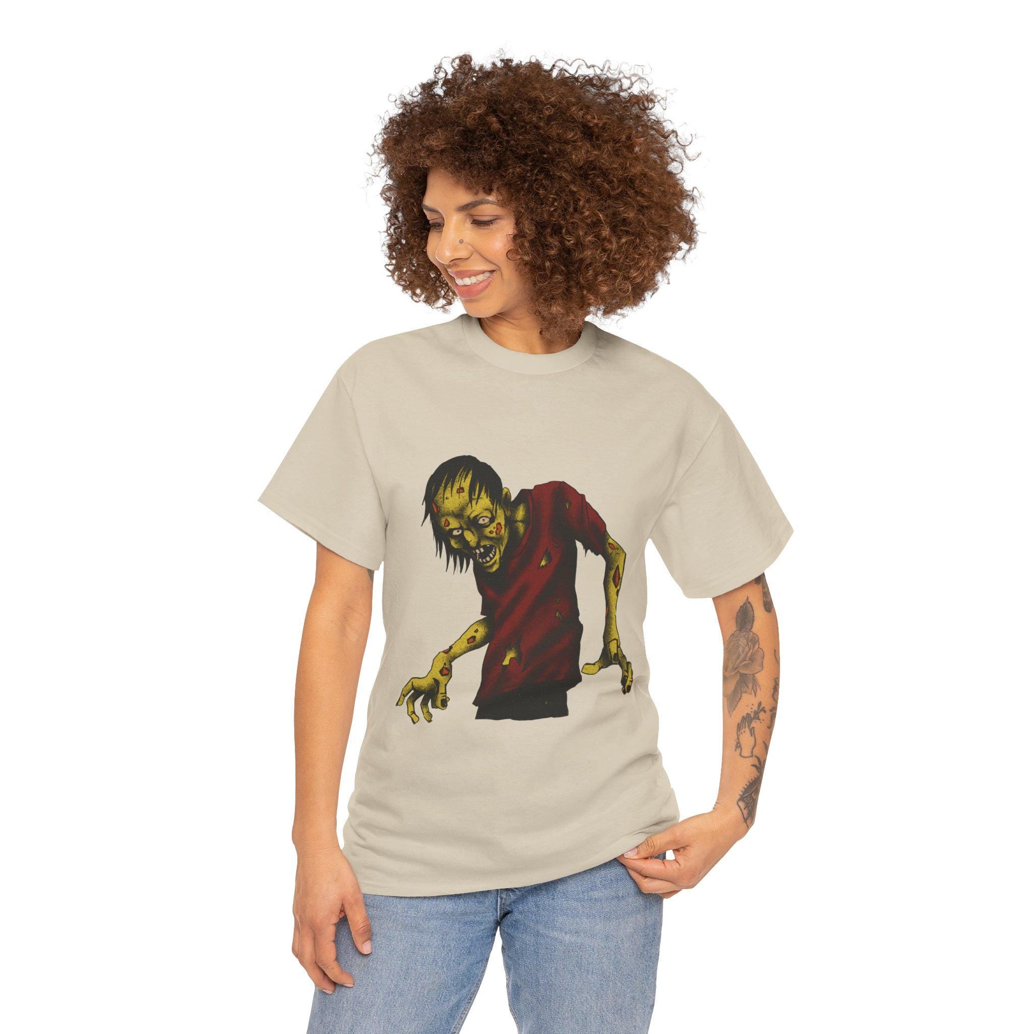 Zombie Halloween Unisex Tee: Spooky Graphic Print, Couples