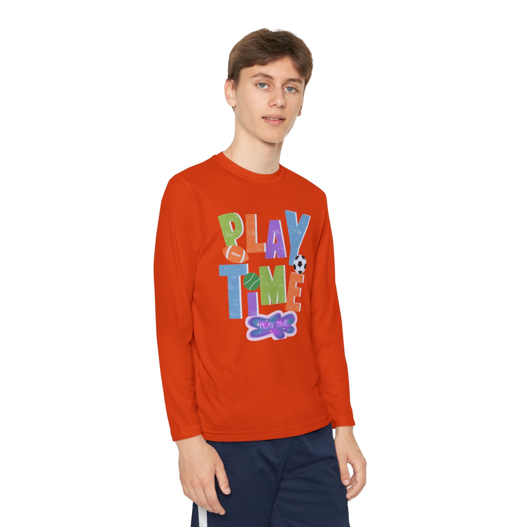 Playtime Youth Long Sleeve Tee - Fun Sports Design