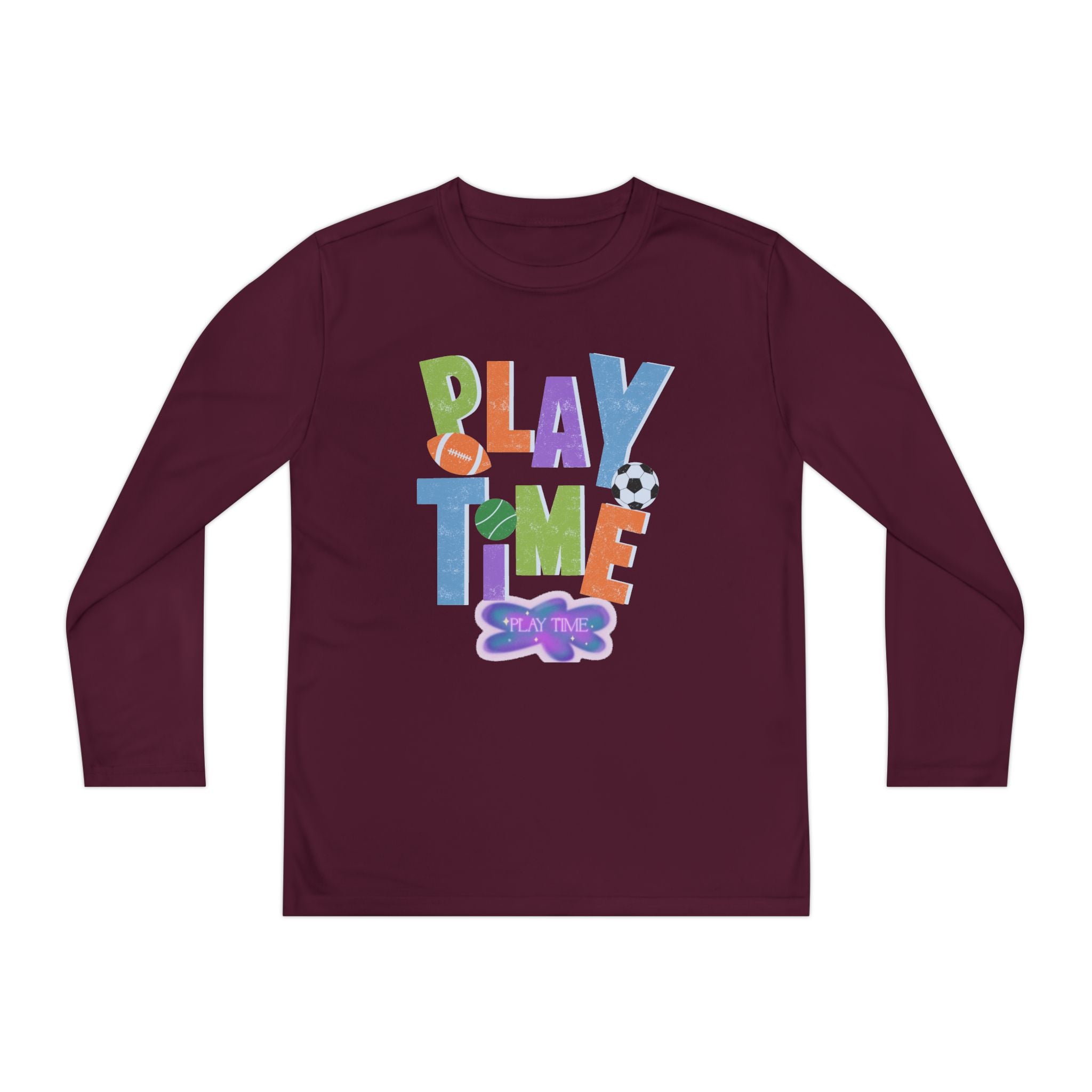Playtime Youth Long Sleeve Tee - Fun Sports Design