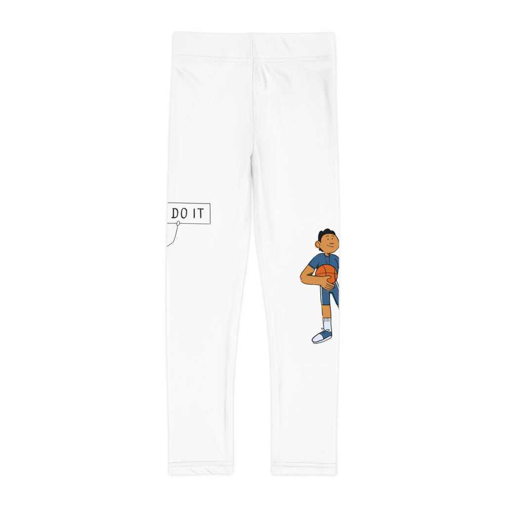 Motivational Kids Leggings with Fun Basketball Designs
