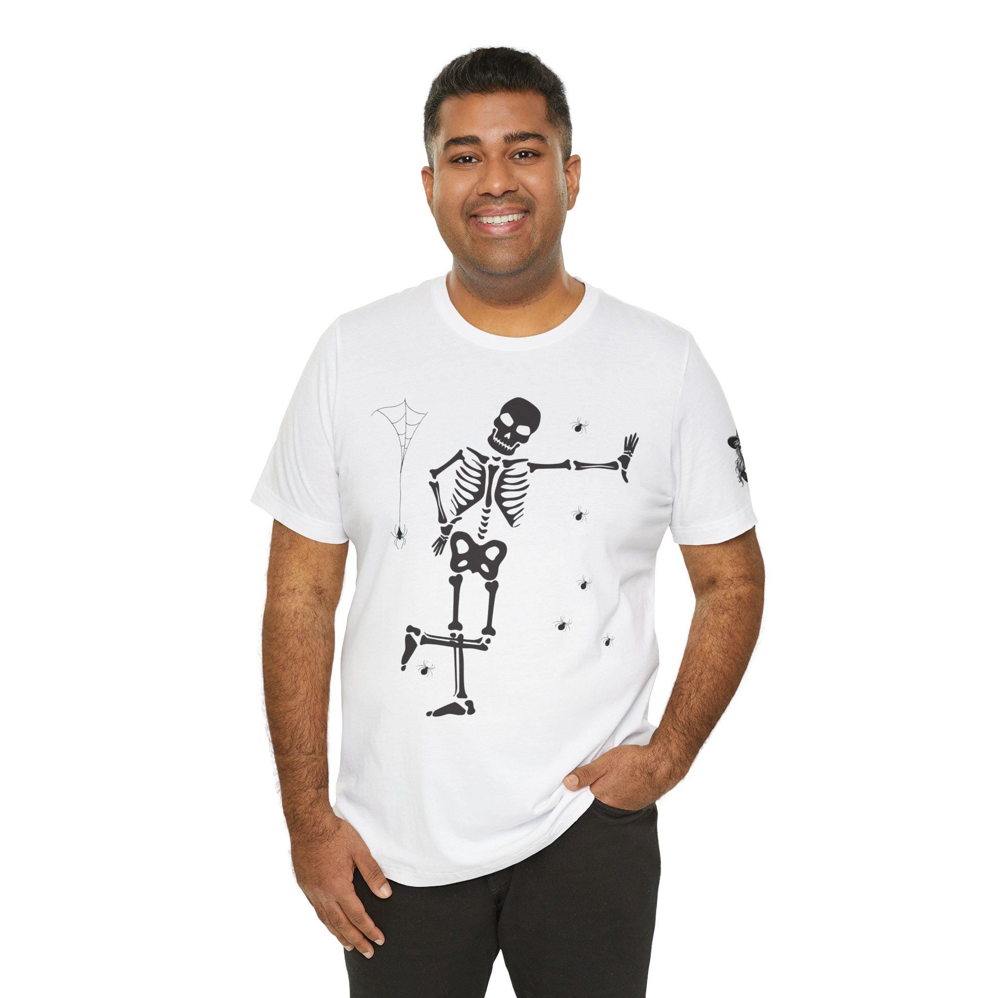 Skeleton Graphic Tee: Spooky Halloween Vibes - Unisex Cotton T-Shirt