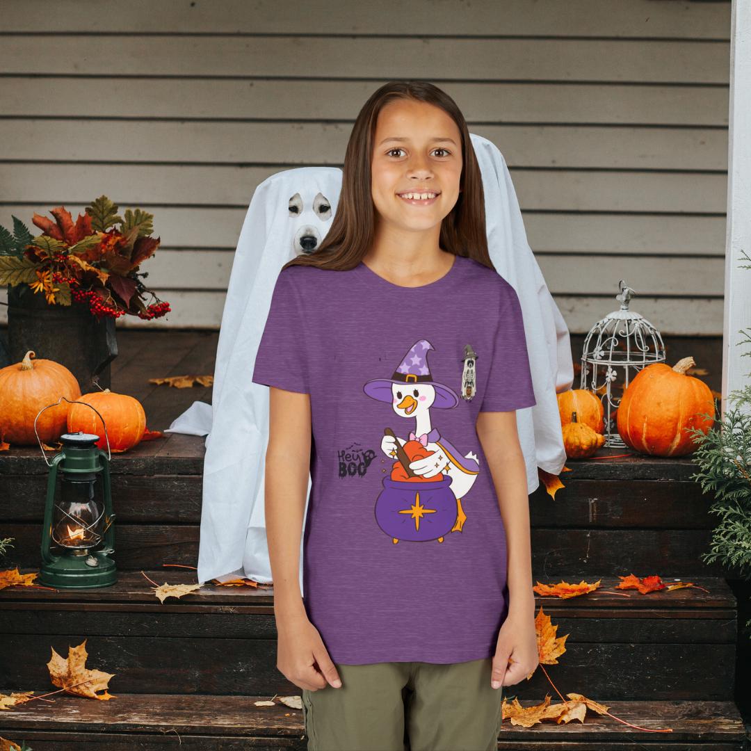 Halloween Goose Youth Tee: Spooky Trick-or-Treat Kids Shirt