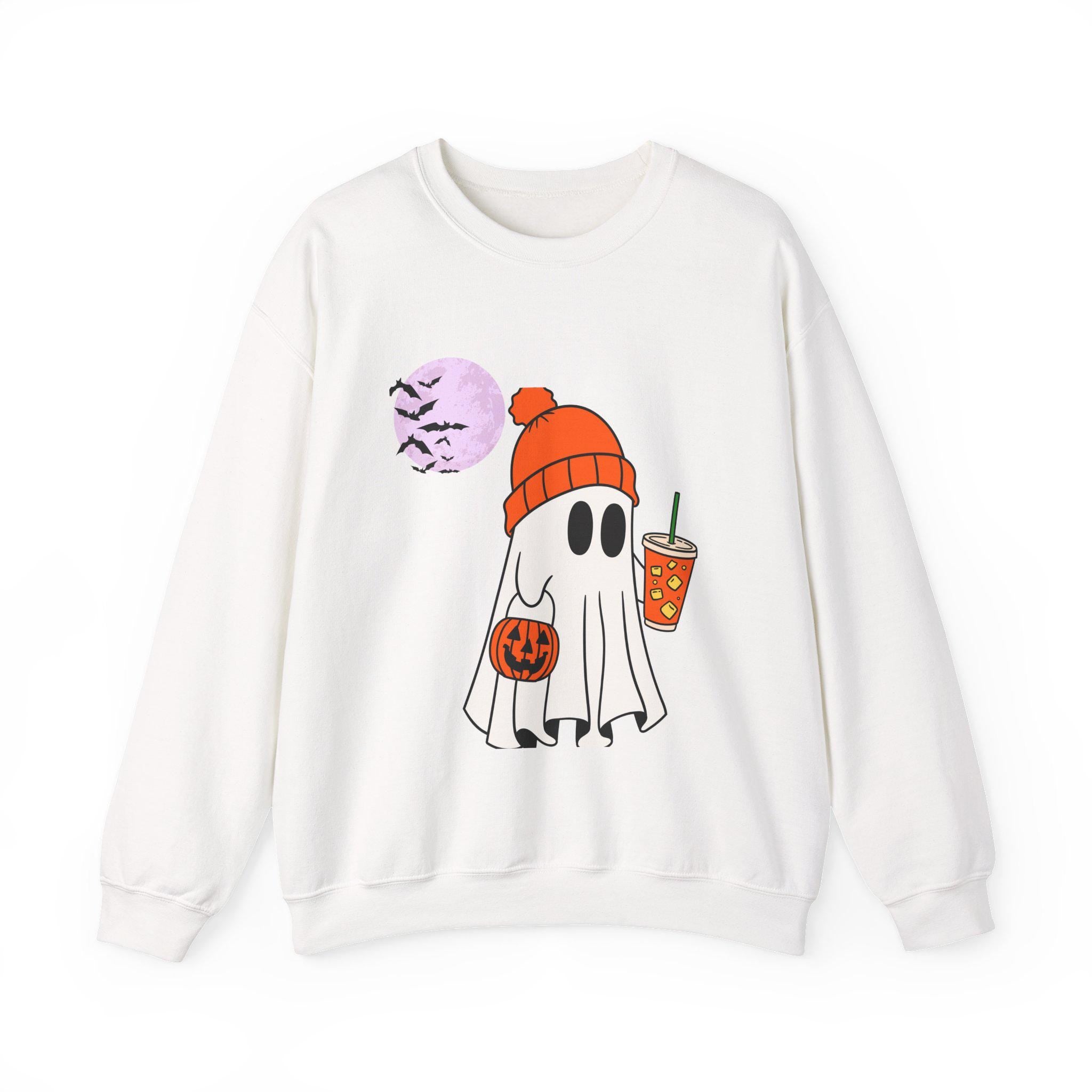 Cute Ghost Halloween Sweatshirt, Unisex Crewneck, Cozy Fall Fashion, Halloween Gift, Casual Sweater, Spooky Season Essentials