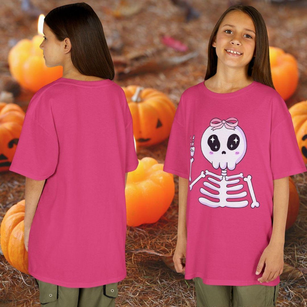 Cute Skeleton Kids Tee, Halloween Shirt, Gift for Kids, Fun Skeleton Design, Casual Kids Wear, Birthday Party Clothing