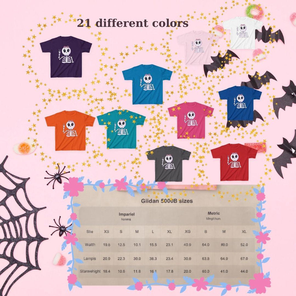 Cute Skeleton Kids Tee, Halloween Shirt, Gift for Kids, Fun Skeleton Design, Casual Kids Wear, Birthday Party Clothing