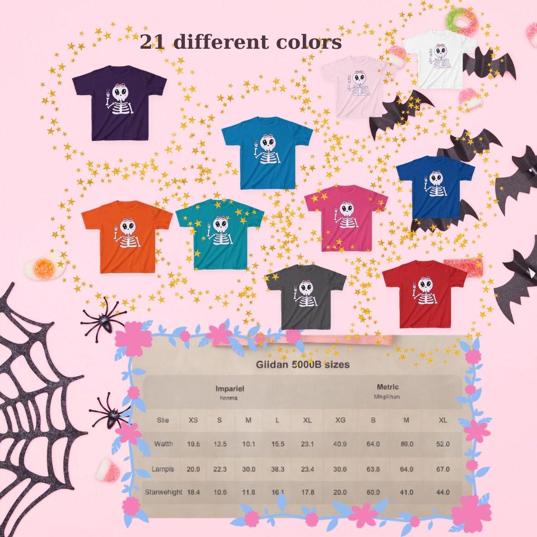 Cute Skeleton Kids Tee, Halloween Shirt, Gift for Kids, Fun Skeleton Design, Casual Kids Wear, Birthday Party Clothing
