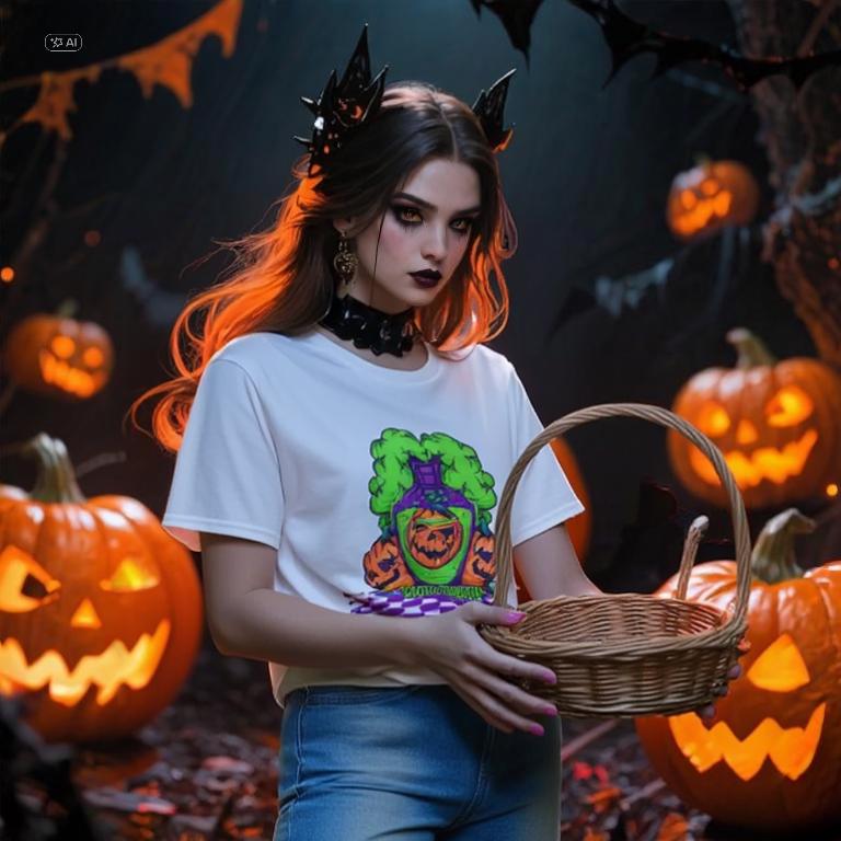 Halloween Pumpkin Graphic Clothing Haunted Season Outfit Horror Inspired Apparel Creepy Spooky Style Design