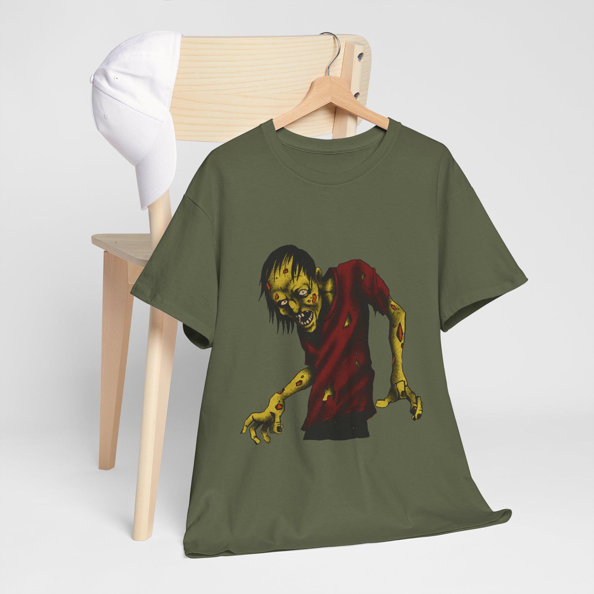 Zombie Halloween Unisex Tee: Spooky Graphic Print, Couples