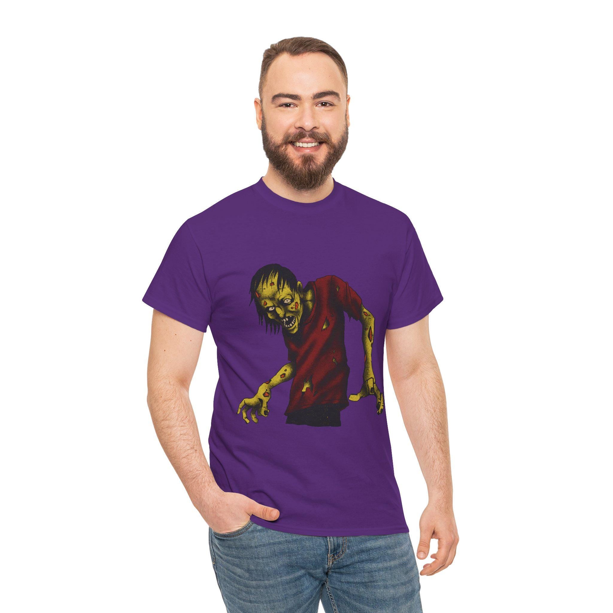 Zombie Halloween Unisex Tee: Spooky Graphic Print, Couples