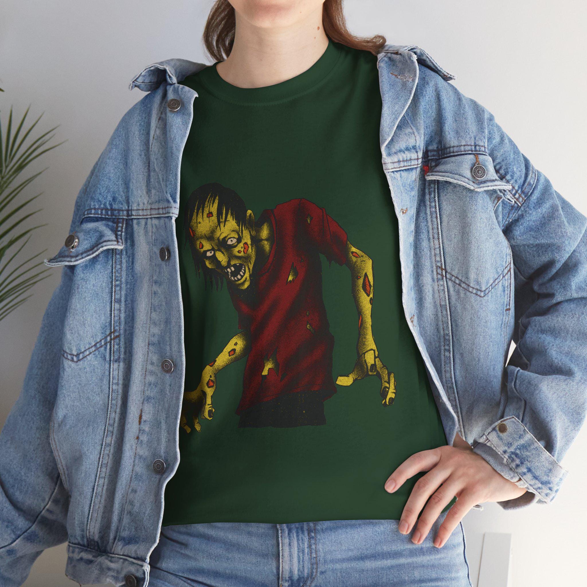 Zombie Halloween Unisex Tee: Spooky Graphic Print, Couples