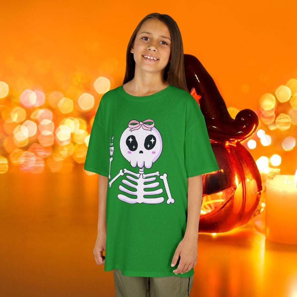 Cute Skeleton Kids Tee, Halloween Shirt, Gift for Kids, Fun Skeleton Design, Casual Kids Wear, Birthday Party Clothing